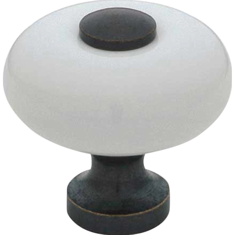 Knoflík SP5 porcelán černobílý 31 mm x 31 mm x 29 mm