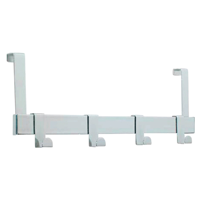 Háčková lišta na dveře, 4 háky, lesklá, chromovaná