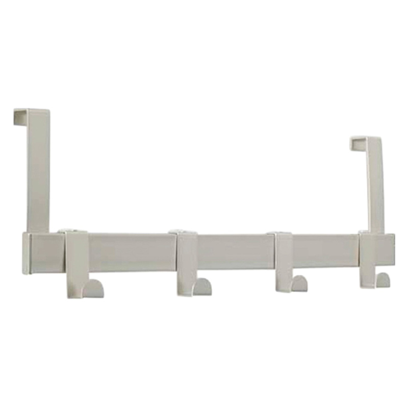 Háčková lišta na dveře kovová matná poniklovaná 13,9 cm x 40,4 cm x 5,1 cm