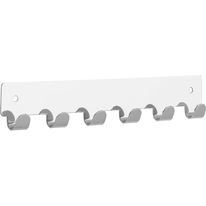 Háčková lišta kovová, lesklá chromovaná, 6 háčků