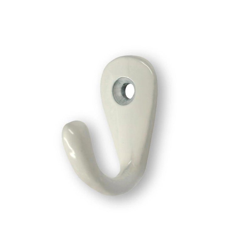 Háček 1747 kov bílý 35 mm x 18 mm x 27 mm