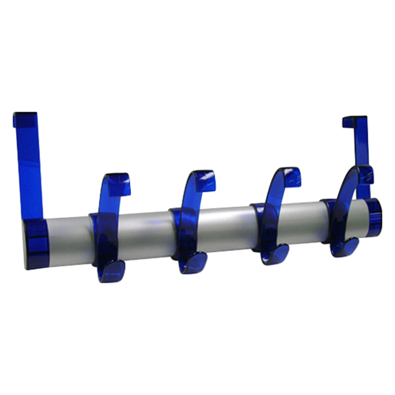 Háčková lišta na dveře plast bílý hliník / modrá 16 cm x 39,6 cm x 9,8 cm