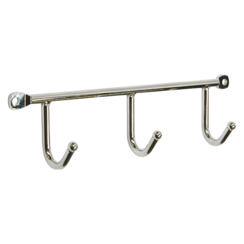 Háčková lišta lesklá chromovaná, 3 háčky
