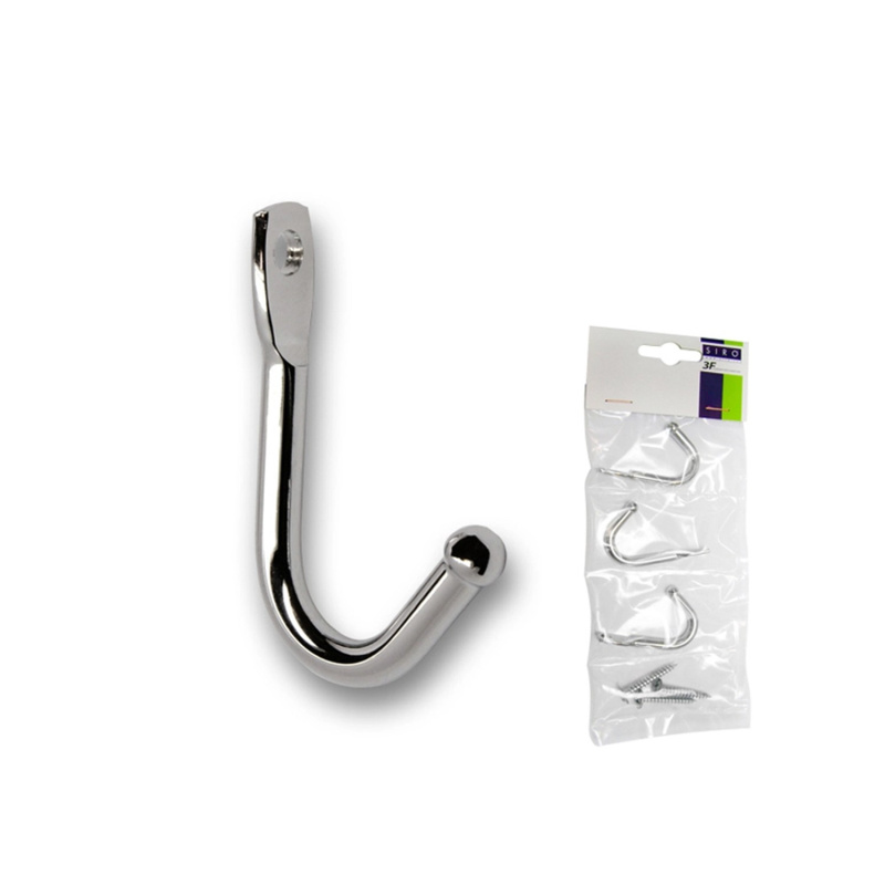 Háček 2081 kov chrom lesklý 48 mm x 9 mm x 32 mm