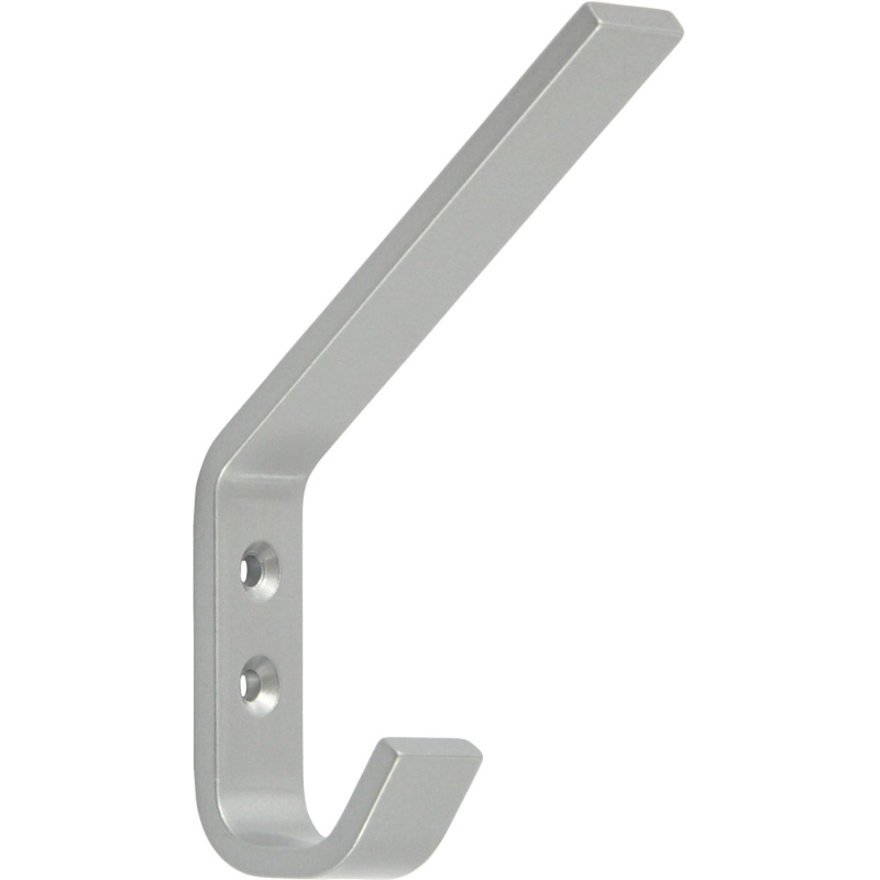 Siro Věšák na klobouky, kov, barva hliníku, 1 hák, rozteč otvorů 16 mm