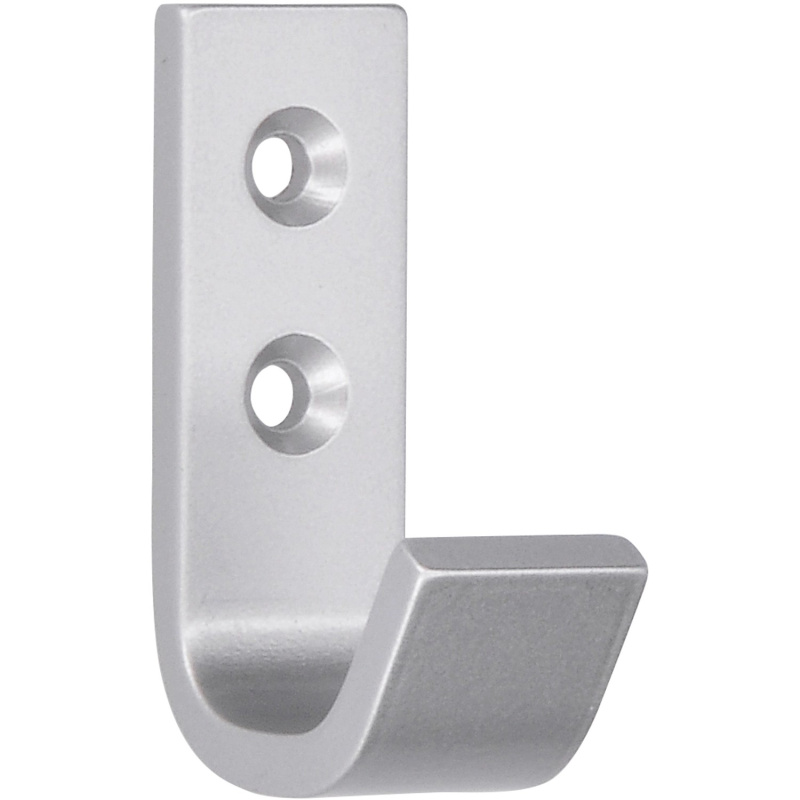 Siro Háček, kov, barva hliníku, rozteč otvorů 16 mm