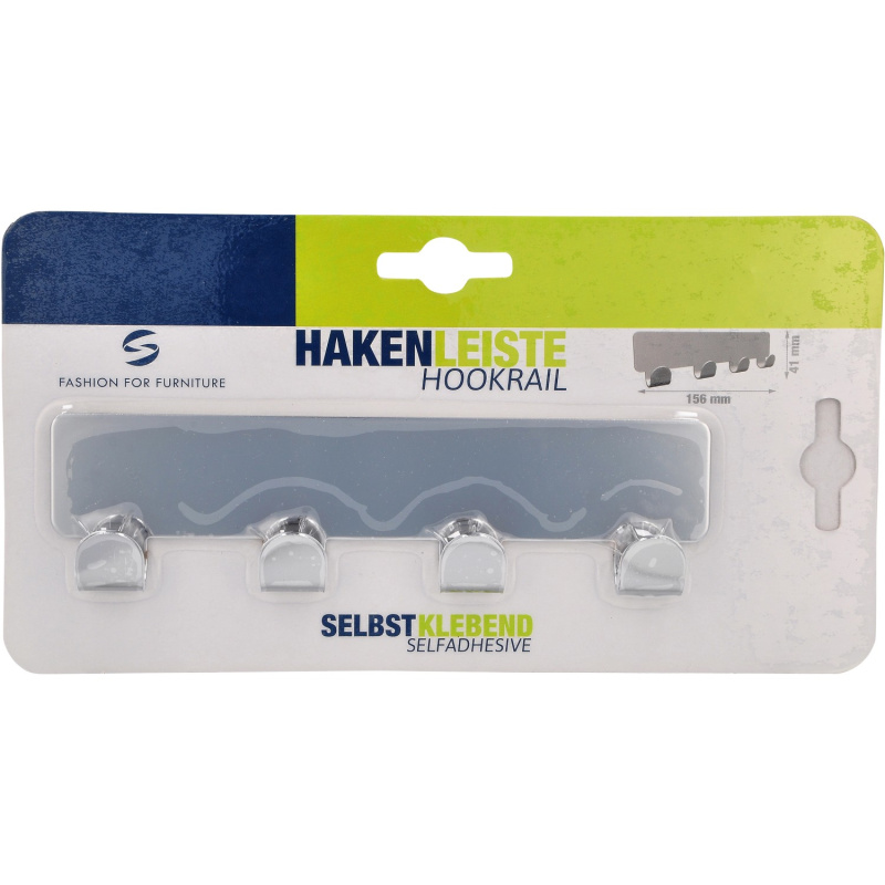 Siro Lišta s háčky 2178 kov chrom lesklý samolepicí délka 156 mm