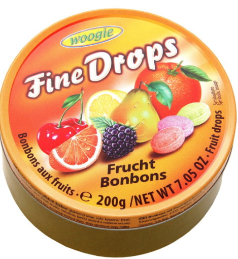 Woogie fine drops ovocný mix rakouské bonbony 200g