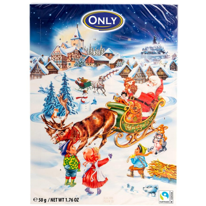 Only Adventní kalendář z mléčné čokolády