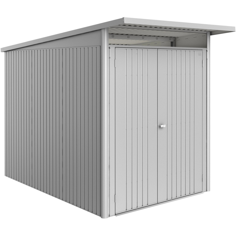 Biohort Plechový domek AvantGarde ECO A3 2křídlé dveře stříbrná 180x300x218 cm