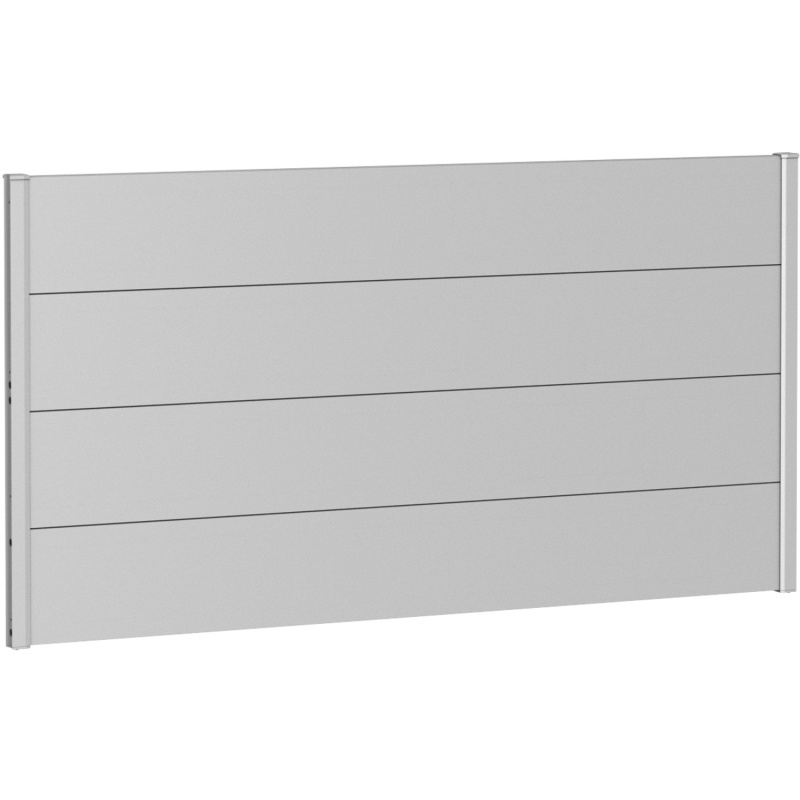 Biohort Plný plot bez prosklení stříbrný, 180 x 90 cm