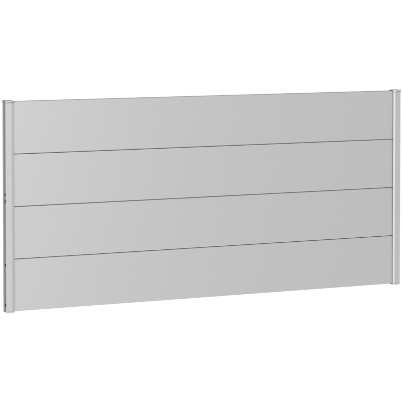 Biohort Plný plot bez prosklení stříbrný, 200 x 90 cm