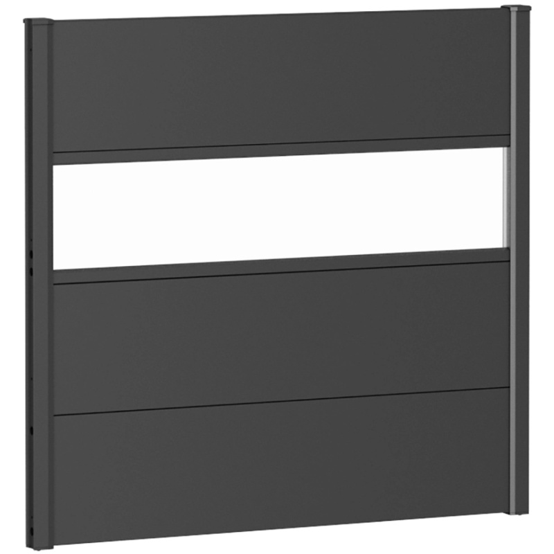 Biohort Plný plot s částečným prosklením tmavě šedý, 100 x 90 cm