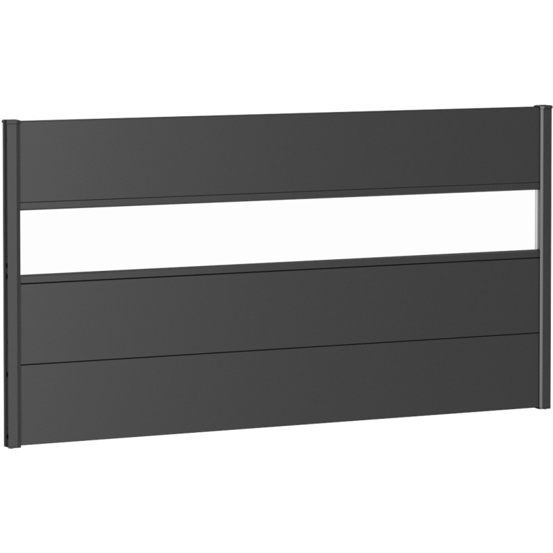 Biohort Plný plot s částečným prosklením tmavě šedý, 180 x 90 cm