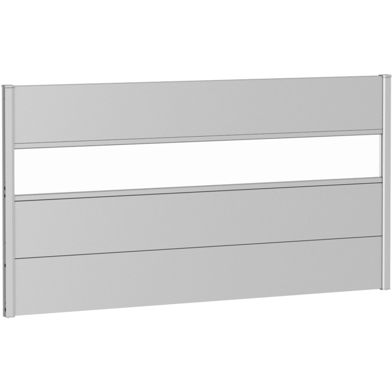 Biohort Plný plot s částečným prosklením, stříbrný, 180 x 90 cm