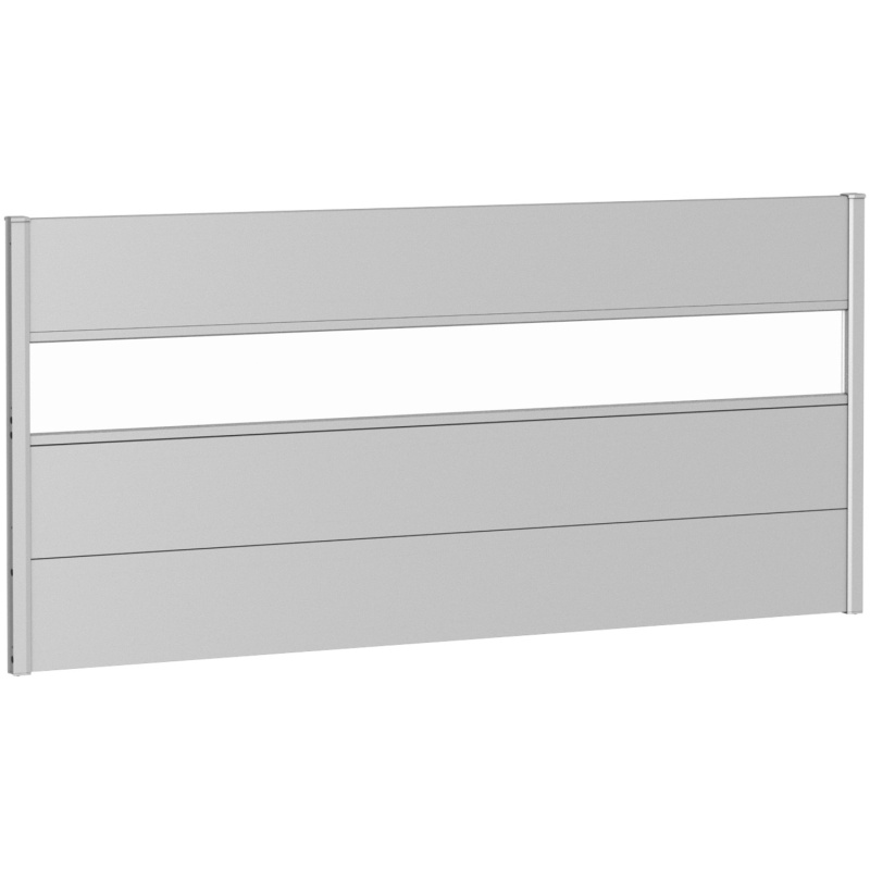 Biohort Plný plot s částečným prosklením, stříbrný, 200 x 90 cm