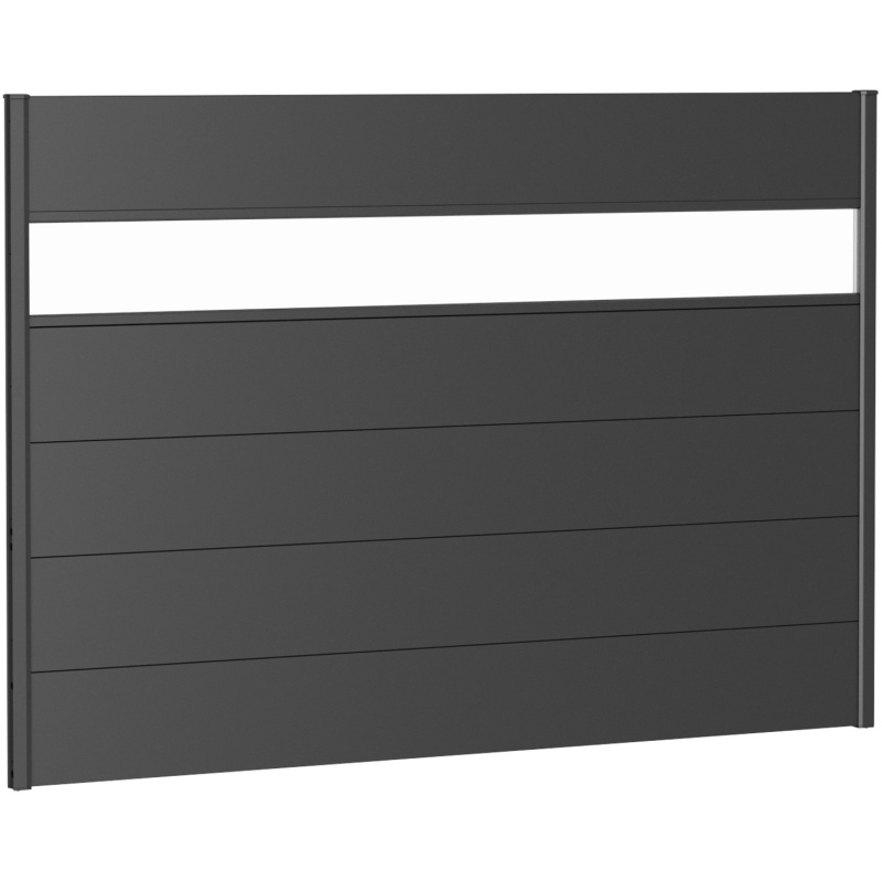 Biohort Plný plot s částečným prosklením tmavě šedý, 200 x 135 cm