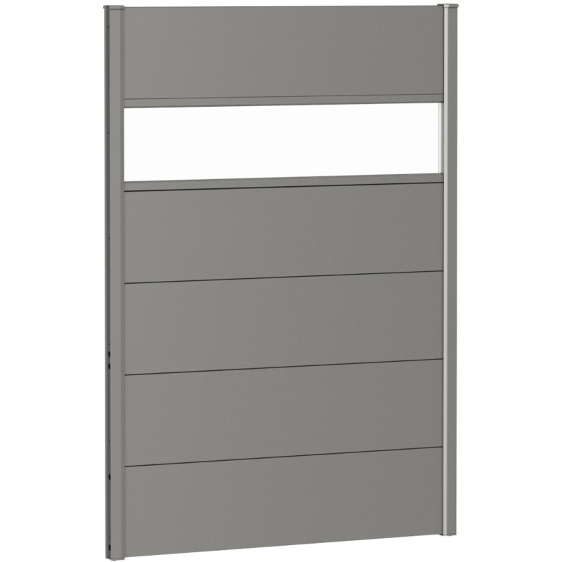 Biohort Plný plot s částečným prosklením, křemenově šedý, 100 x 135 cm