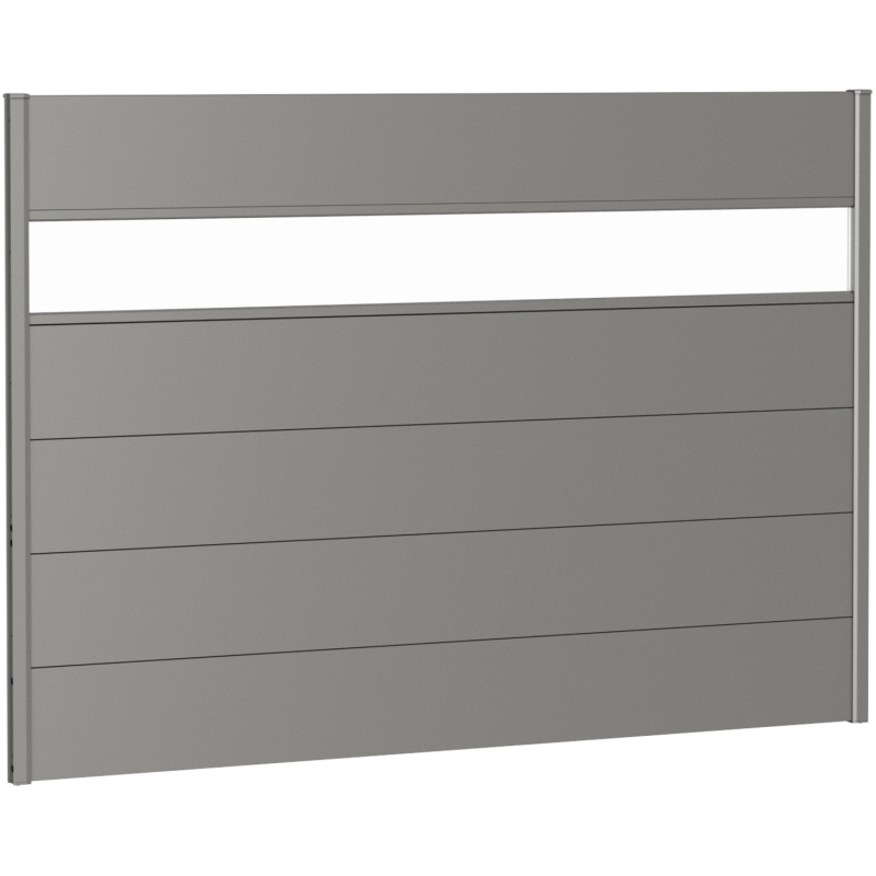 Biohort Plný plot s částečným prosklením, křemenově šedý, 200 x 135 cm