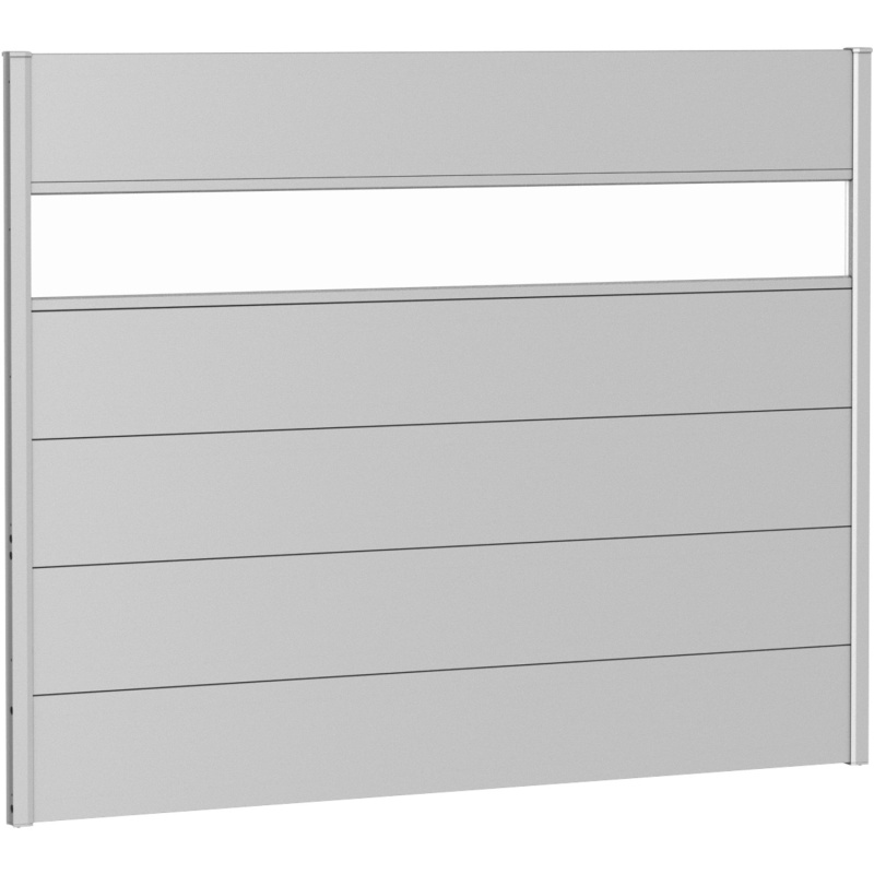 Biohort Plný plot s částečným prosklením, stříbrný, 180 x 135 cm