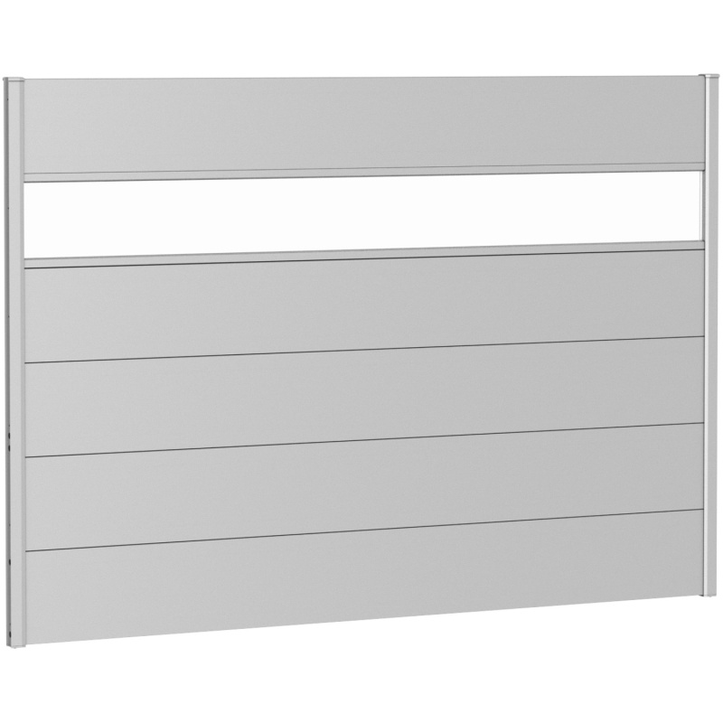 Biohort Plný plot s částečným prosklením, stříbrný, 200 x 135 cm