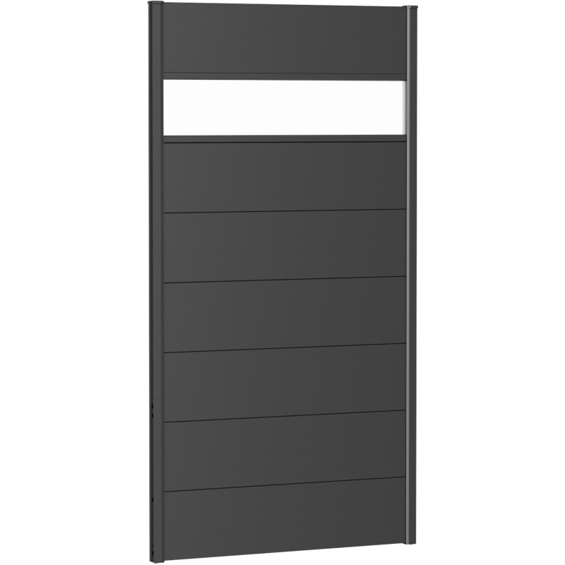 Biohort Plný plot s částečným prosklením tmavě šedý, 100 x 180 cm