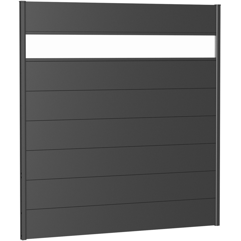 Biohort Plný plot s částečným prosklením tmavě šedý, 180 x 180 cm