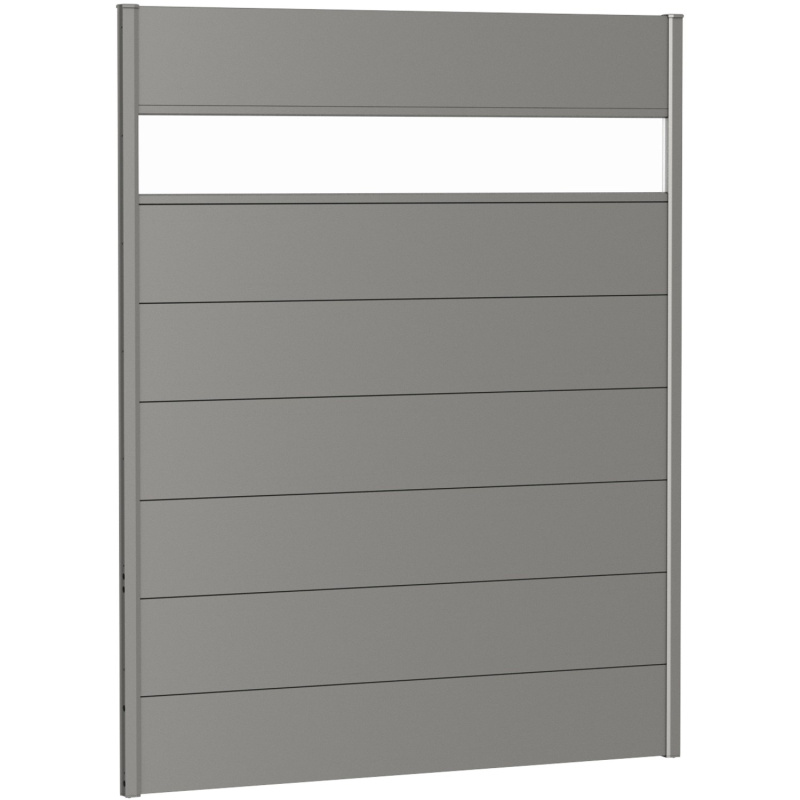 Biohort Plný plot s částečným prosklením, křemenově šedý, 150 x 180 cm