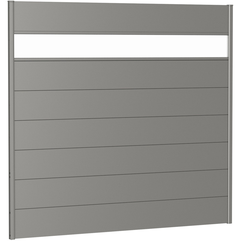 Biohort Plný plot s částečným prosklením, křemenově šedý, 200 x 180 cm