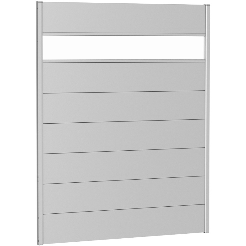 Biohort Plný plot s částečným prosklením, stříbrný, 150 x 180 cm