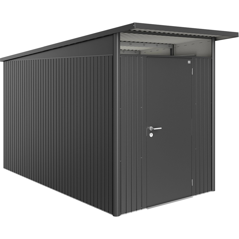 Biohort Plechový domek AvantGarde A4 stand.dveře tm.šedá 180 x 380 x 222 cm