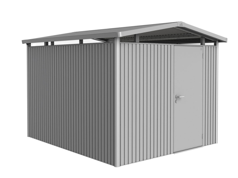 Biohort Plechový domek Panorama P5 stand. dveře, křem.šedá, 273 x 318 x 227 cm