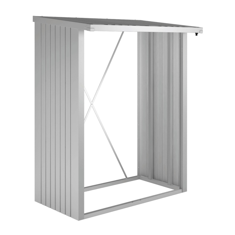 Biohort Stojan na dřevo WoodStock 150 stříbrný, 157 x 102 x 199 cm