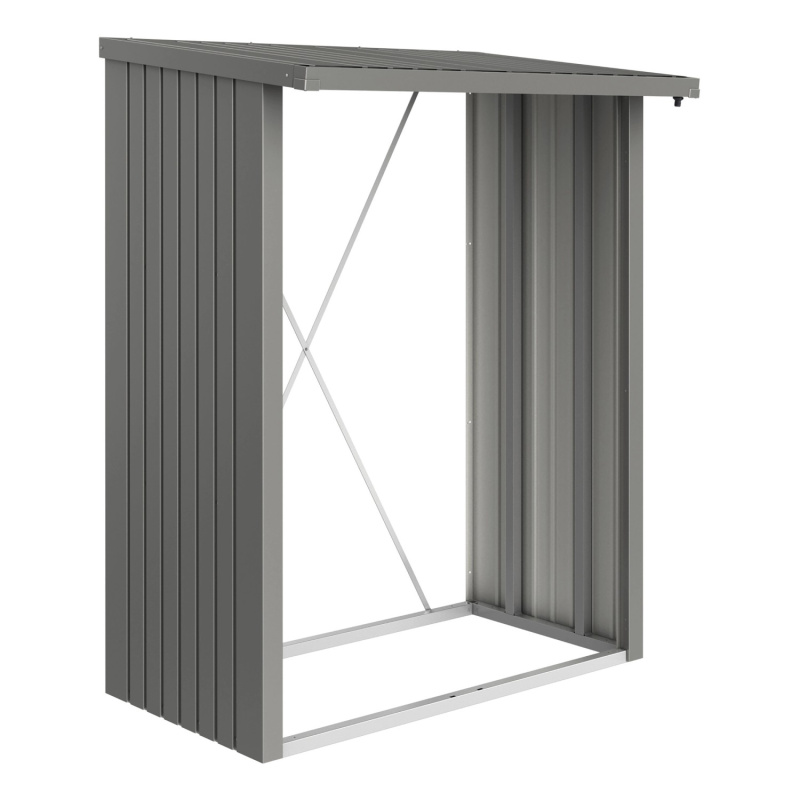 Biohort Stojan na dřevo WoodStock 150 křemenově šedý, 157 x 102 x 199 cm