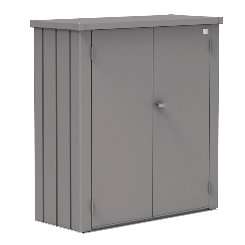 Biohort Zahradní skříň na terasu Romeo M křemenově šedá, 132 x 57 x 140 cm