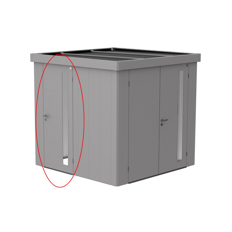 Biohort Přídavné dvoukřídlé dveře pro domek Neo stříbrné metalické 200 x 167 cm