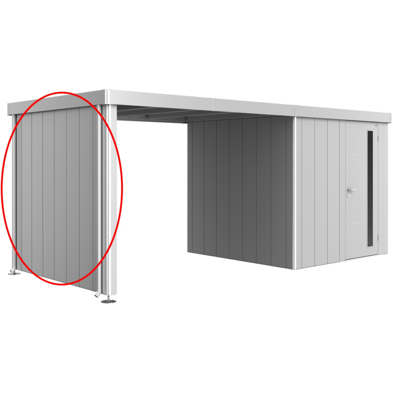 Biohort Boční stěna pro boční stříšku k domku Neo 2A, 2B, 2C, 2D, stříbrná