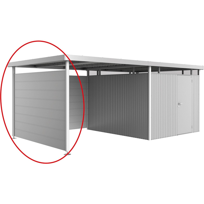 Biohort Boční stěna pro boční stříšku k domku HighLine H3, stříbrná