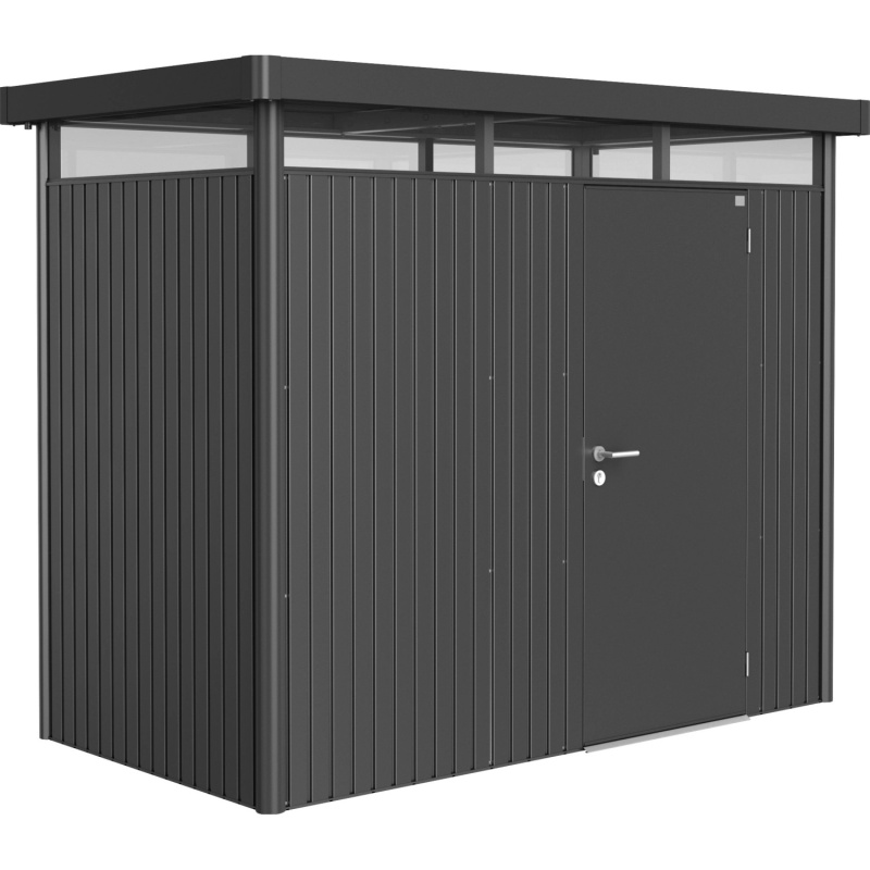 Biohort Plechový domek HighLine H1 stand. dveře, tm.šedá, 275 x 155 x 222 cm