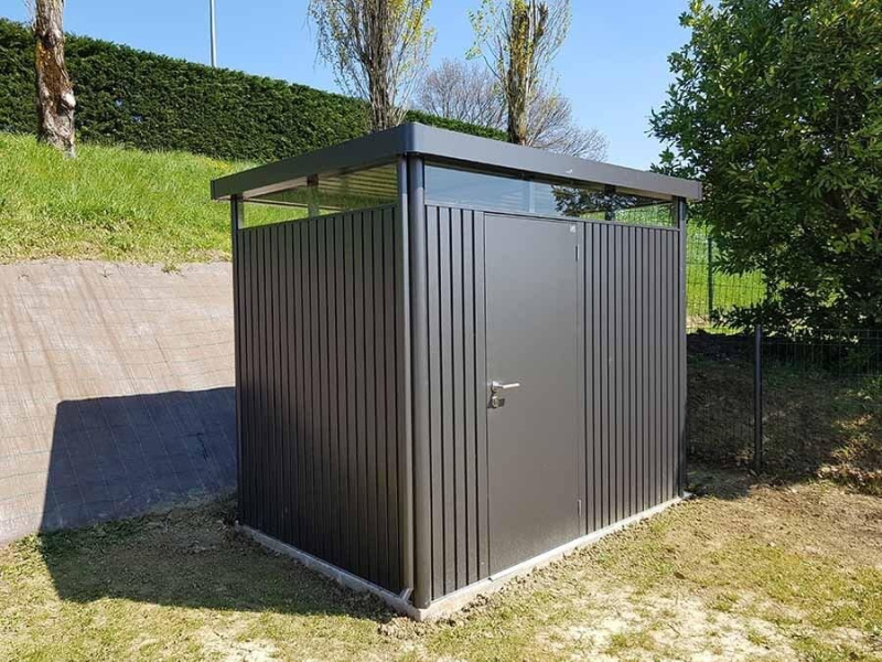 Biohort Plechový domek HighLine H1 stand. dveře, tm.šedá, 275 x 155 x 222 cm