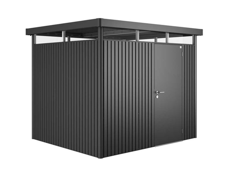 Biohort Plechový domek HighLine H3 stand. dveře, tm.šedá, 275 x 235 x 222 cm