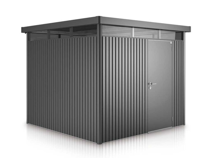 Biohort Plechový domek HighLine H4 stand. dveře, tm.šedá, 275 x 275 x 222 cm