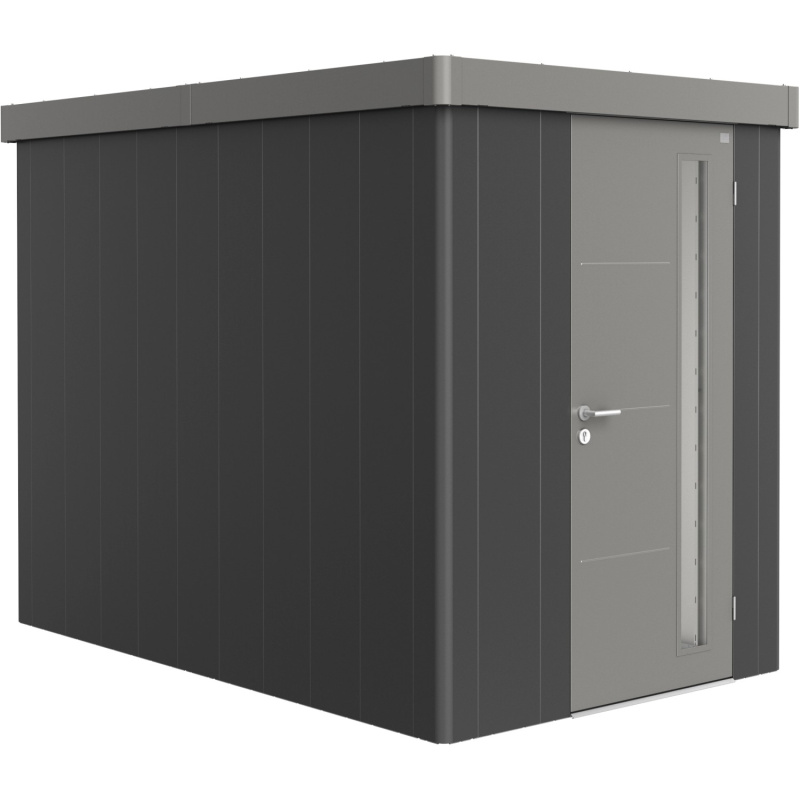 Biohort Plechový zahradní domek Neo3A 3.2 standardní dveře tm. šedá 180 x 292 cm