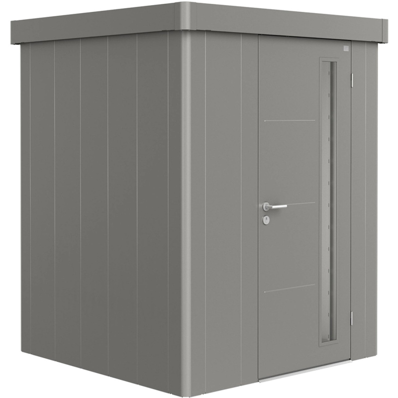 Biohort Plechový zahradní domek Neo1A standardní dveře křem. šedá 180 x 180 cm
