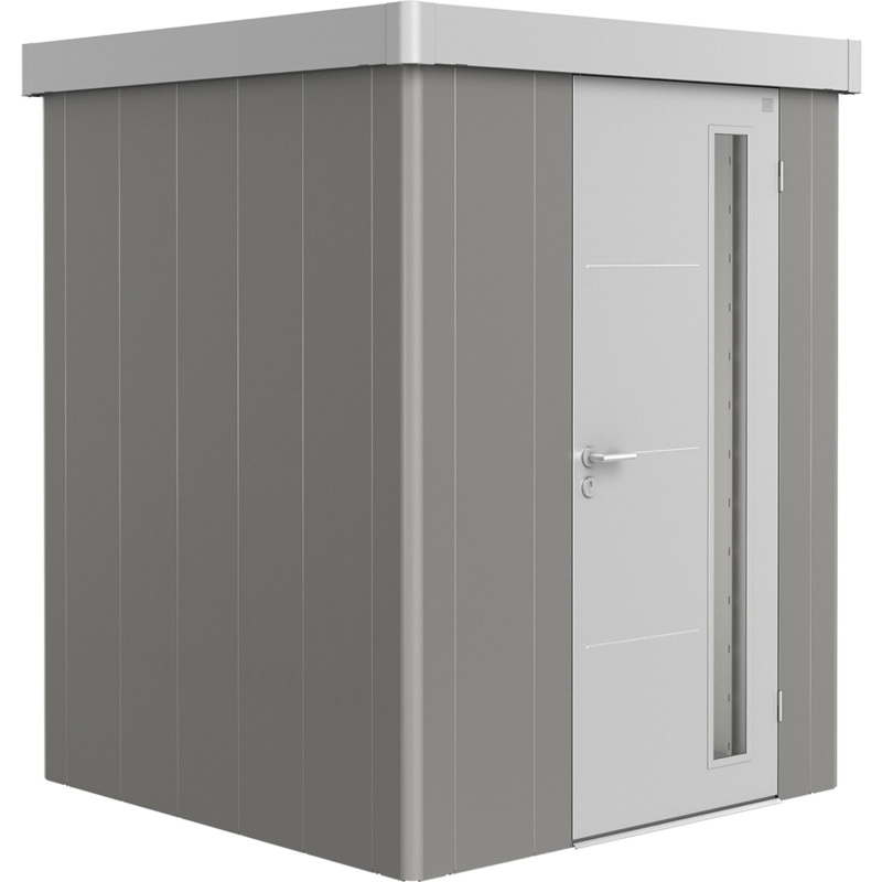 Biohort Plechový zahradní domek Neo1A 2.1 standardní dveře kř. šedá 180 x 180 cm