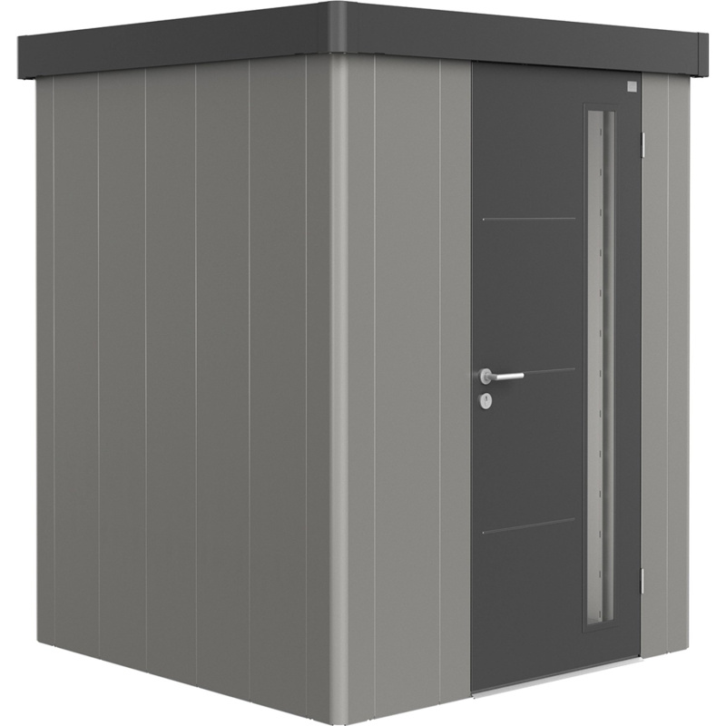 Biohort Plechový zahradní domek Neo1A 2.3 standardní dveře kř. šedá 180 x 180 cm