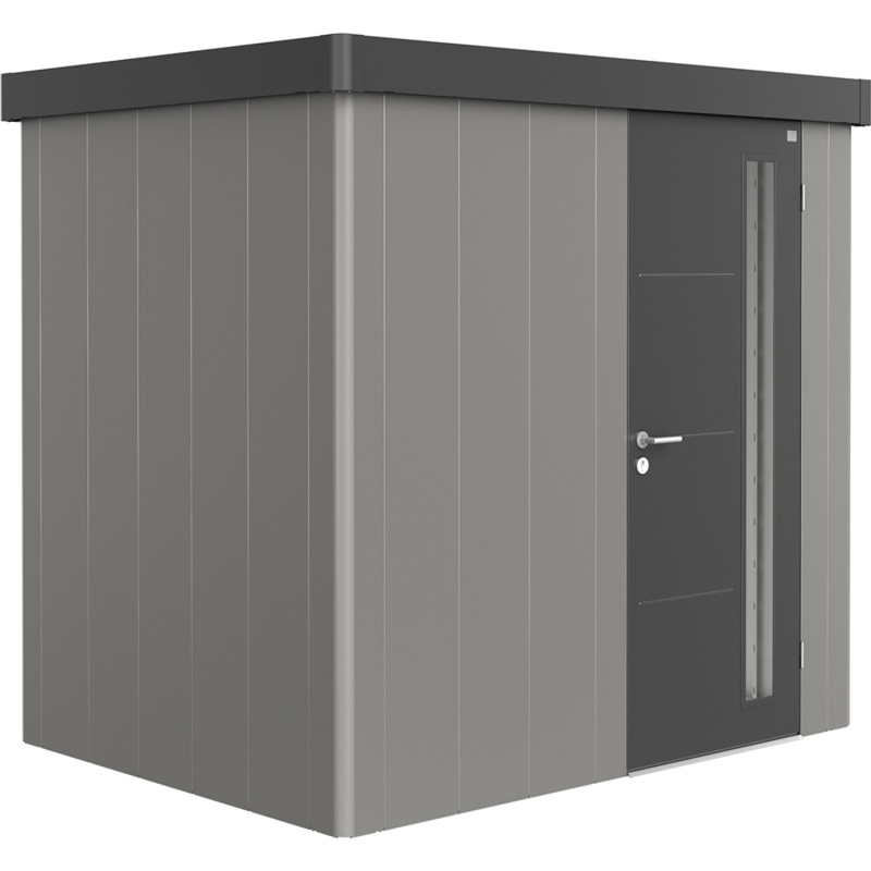 Biohort Plechový zahradní domek Neo1B 2.3 standardní dveře kř. šedá 236 x 180 cm
