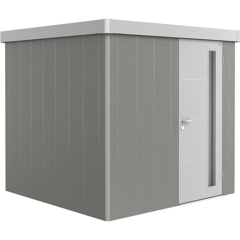 Biohort Plechový zahradní domek Neo2B 2.1 standardní dveře kř. šedá 236 x 236 cm