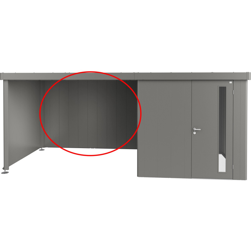 Biohort Zadní stěna pro boční stříšku k zahradnímu domku Neo, křemenově šedá