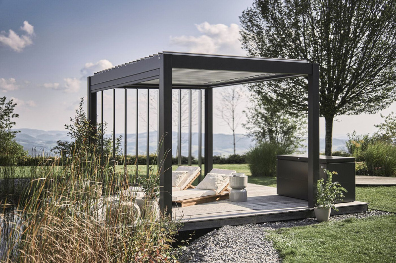 Biohort Pergola 3 x 3 tmavě šedá/stříbrná 312 x 312 cm